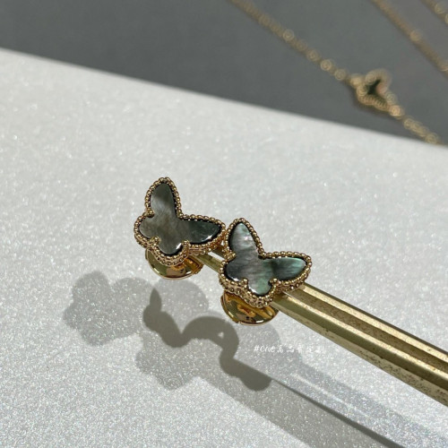 925純銀高版本梵家蝴蝶mini灰貝母耳釘鍍18K金灰貝母小號蝴蝶耳釘 925純銀高版本梵家蝴蝶mini灰貝母耳釘鍍18K金灰貝母小號蝴蝶耳釘