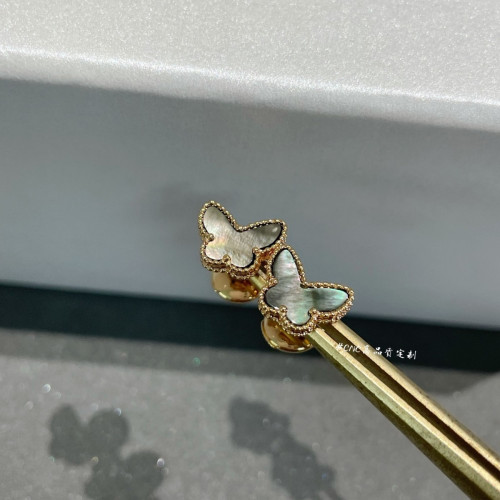 925純銀高版本梵家蝴蝶mini灰貝母耳釘鍍18K金灰貝母小號蝴蝶耳釘 925純銀高版本梵家蝴蝶mini灰貝母耳釘鍍18K金灰貝母小號蝴蝶耳釘
