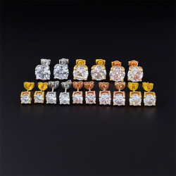 優雅奢華耳釘爪鑲鋯石925銀耳飾飾品女男