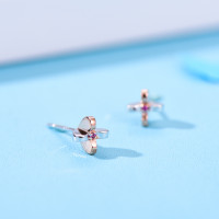 鑫義德原創設計925純銀耳釘心形耳釘耳飾品韓版氣質耳釘