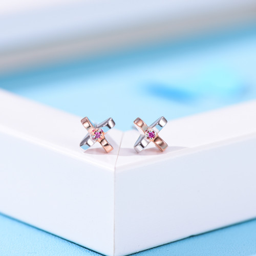 鑫義德原創設計925純銀耳釘心形耳釘耳飾品韓版氣質耳釘