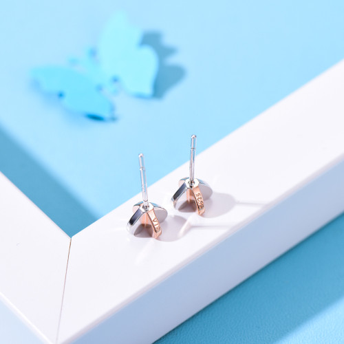 鑫義德原創設計925純銀耳釘心形耳釘耳飾品韓版氣質耳釘