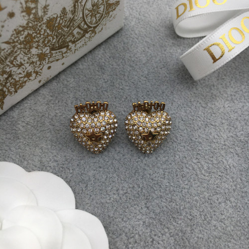 D家/迪家cd耳釘女ins復古 復古輕奢高級感愛心耳釘925銀針