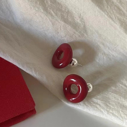 甜甜圈鏤空耳釘小衆設計氣質百搭耳環復古輕奢高級感925銀針耳飾