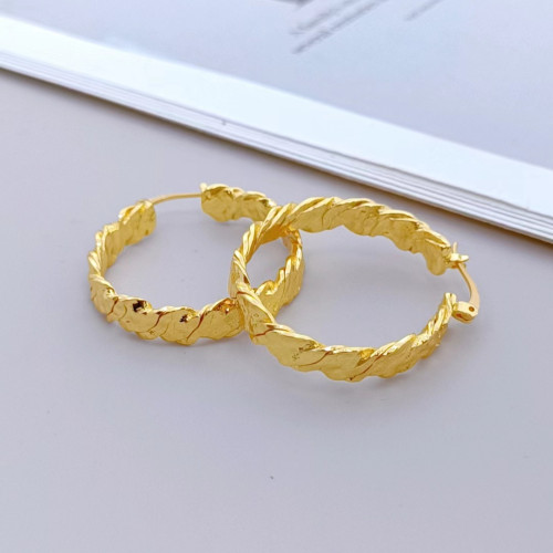 金色錫紙褶皺感歐美金屬素圈耳環高級感小衆耳飾925銀針秋冬耳釘 金色錫紙褶皺感歐美金屬素圈耳環高級感小衆耳飾925銀針秋冬耳釘