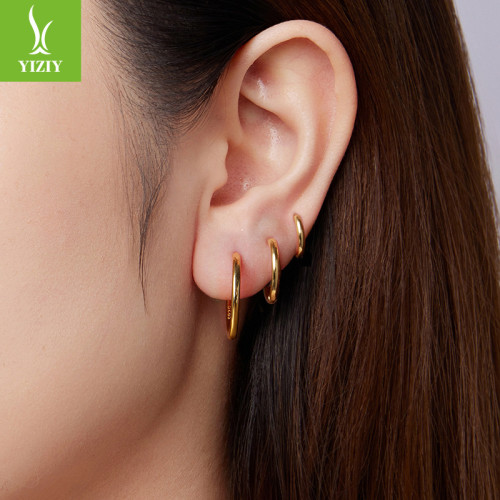 銀姿韻新款時尚百搭極簡風耳釦耳圈 歐美流行飾品925純銀耳環耳飾