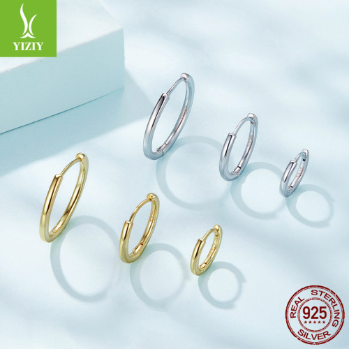 銀姿韻新款時尚百搭極簡風耳釦耳圈 歐美流行飾品925純銀耳環耳飾