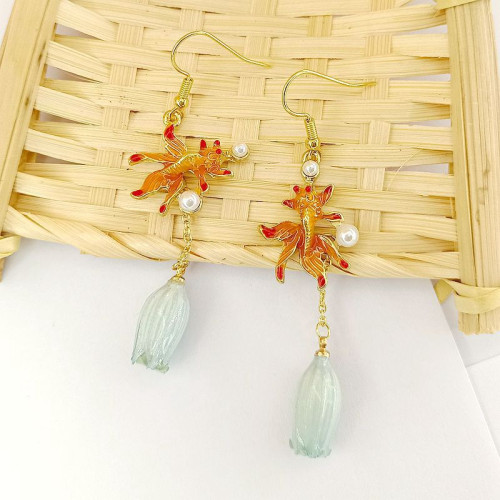 復古風藍色真花耳環 永生花乾花耳飾 風鈴果耳墜耳夾女925銀 復古風藍色真花耳環 永生花乾花耳飾 風鈴果耳墜耳夾女925銀