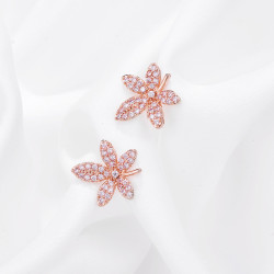 925銀針楓葉耳釘2026年新款潮女純銀韓國氣質耳環簡約冷淡風小巧