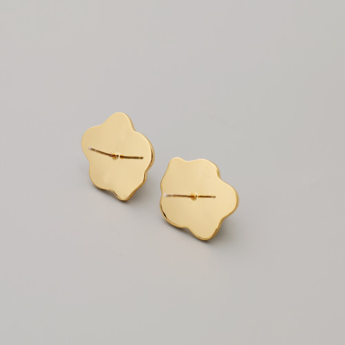 日韓時尚個性925銀針荷包蛋手繪琺瑯淡水珍珠耳釘高級感耳飾氣質