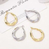 歐美新款18K鍍金時尚耳環輕奢925銀針莫比烏斯環耳圈冷淡風女