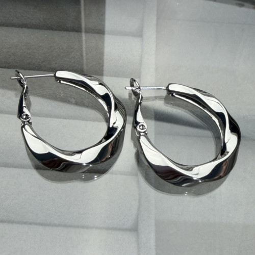 歐美新款18K鍍金時尚耳環輕奢925銀針莫比烏斯環耳圈冷淡風女