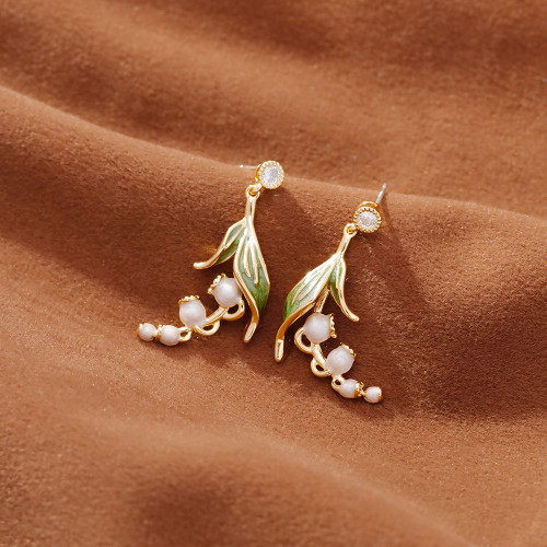 925銀針 韓國氣質簡約網紅高級感耳環女法式輕奢滴釉設計感耳飾品