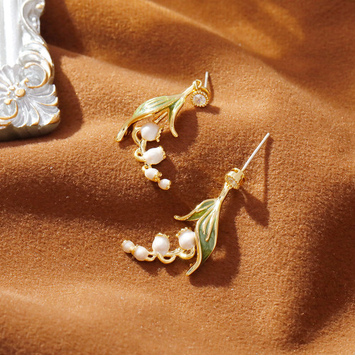 925銀針 韓國氣質簡約網紅高級感耳環女法式輕奢滴釉設計感耳飾品