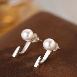 925純銀珍珠耳釘精緻小衆設計高級感耳環女輕奢簡約耳飾
