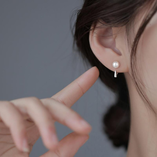 925純銀珍珠耳釘精緻小衆設計高級感耳環女輕奢簡約耳飾