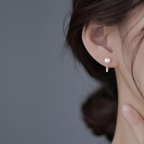 925純銀珍珠耳釘精緻小衆設計高級感耳環女輕奢簡約耳飾