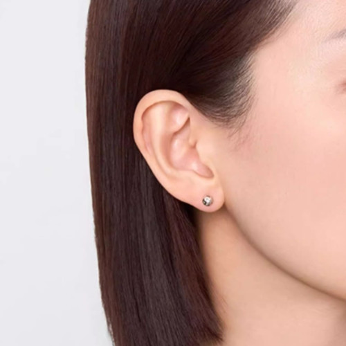 鎚紋圓珠耳釘女925純銀爆款輕奢小衆設計簡約百搭耳環豆豆耳飾品