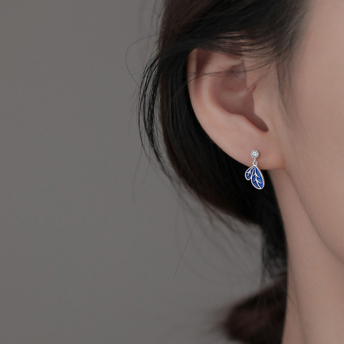一唸 925純銀蝴蝶小衆高級感耳釘2025新款爆款輕奢設計感耳飾