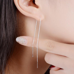 925純銀耳線女簡約款超長耳鏈日韓國氣質耳墜耳飾流蘇純銀耳飾
