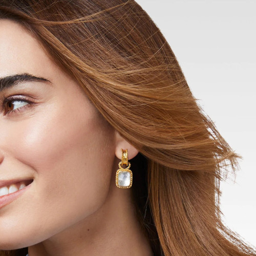 925銀針方形母貝玻璃三種珮戴時尚質感氣質耳環耳墜貝殼珍珠