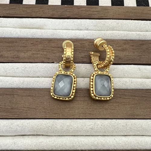 925銀針方形母貝玻璃三種珮戴時尚質感氣質耳環耳墜貝殼珍珠