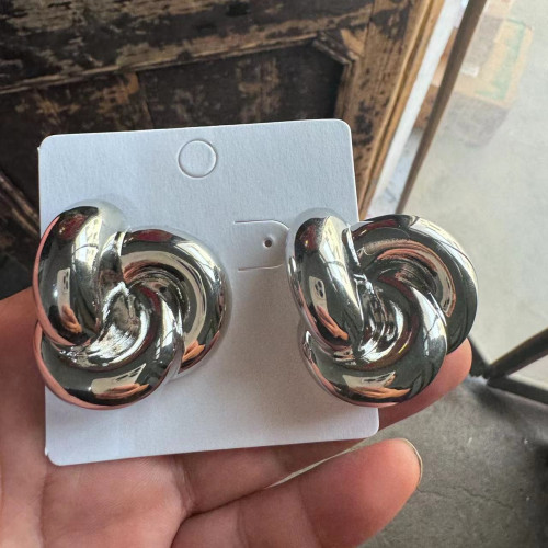 歐美港味復古金屬幾何圈圈耳環女925銀針耳釘個性獨特 歐美港味復古金屬幾何圈圈耳環女925銀針耳釘個性獨特