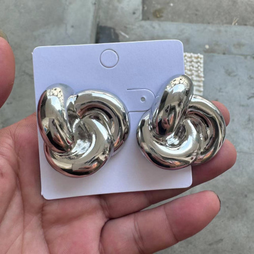 歐美港味復古金屬幾何圈圈耳環女925銀針耳釘個性獨特 歐美港味復古金屬幾何圈圈耳環女925銀針耳釘個性獨特