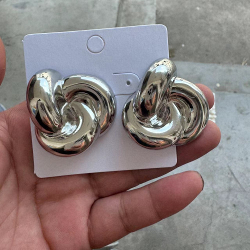 歐美港味復古金屬幾何圈圈耳環女925銀針耳釘個性獨特 歐美港味復古金屬幾何圈圈耳環女925銀針耳釘個性獨特