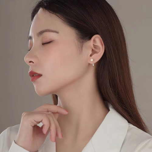 一唸 925純銀珍珠耳釘女氣質巴洛克耳環高級感小衆設計韓耳飾
