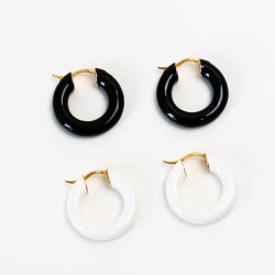 高級感復古黑釉琺瑯耳環女925純銀耳釘時尚百搭耳圈小衆輕奢耳飾