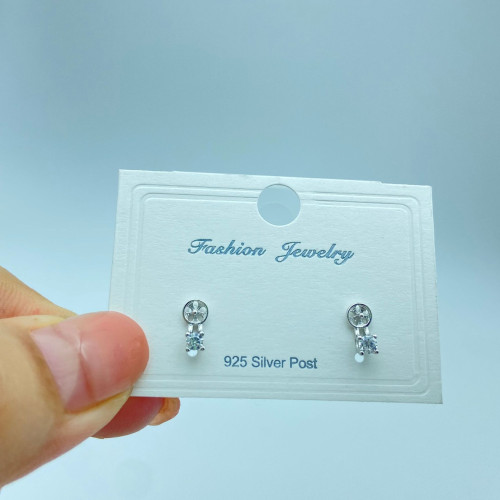 天然淡水925珍珠耳釘鍍金高級感鑲鑽純銀耳釘小衆設計純銀耳飾批