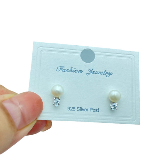 天然淡水925珍珠耳釘鍍金高級感鑲鑽純銀耳釘小衆設計純銀耳飾批