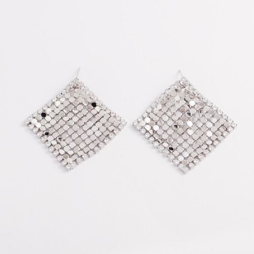 925銀針法式清新誇張鑲鑽耳環輕奢高級感耳釘時尚氣質耳飾設計感