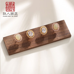 925純銀橢圓形耳釘空托百搭經典款小圍鑽耳飾托diy寶石托帕水晶鑽