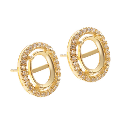 925純銀橢圓形耳釘空托百搭經典款小圍鑽耳飾托diy寶石托帕水晶鑽 925純銀橢圓形耳釘空托百搭經典款小圍鑽耳飾托diy寶石托帕水晶鑽