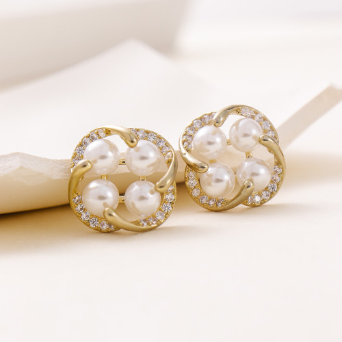 925銀針小衆設計感幾何珍珠耳釘 時尚輕奢通勤超閃耳環 925銀針小衆設計感幾何珍珠耳釘 時尚輕奢通勤超閃耳環