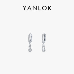 YANLOKs925純銀精緻小別針耳環女原創設計時尚個性微鑲百搭耳飾品