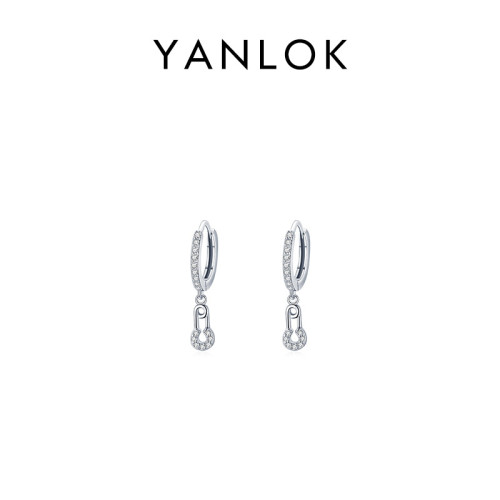 YANLOKs925純銀精緻小別針耳環女原創設計時尚個性微鑲百搭耳飾品 YANLOKs925純銀精緻小別針耳環女原創設計時尚個性微鑲百搭耳飾品