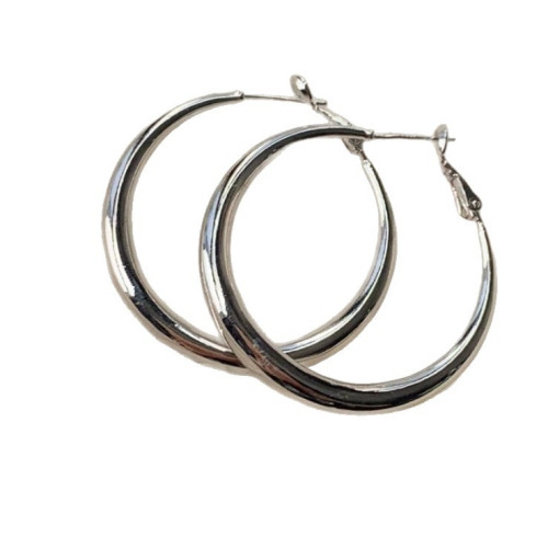 925銀針明星同款素圈耳環高級輕奢小衆設計氣質顯臉瘦耳飾女