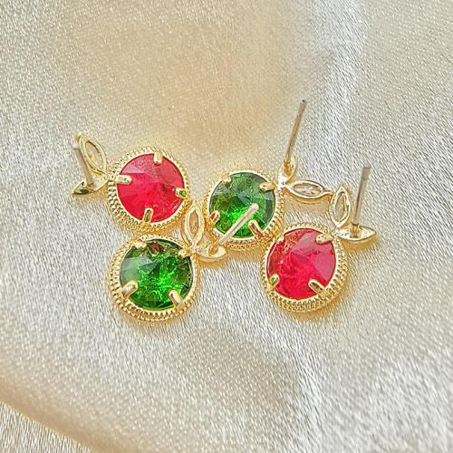 925銀針韓國鋯石橙子耳釘女創意百搭小巧簡約氣質高級感耳飾