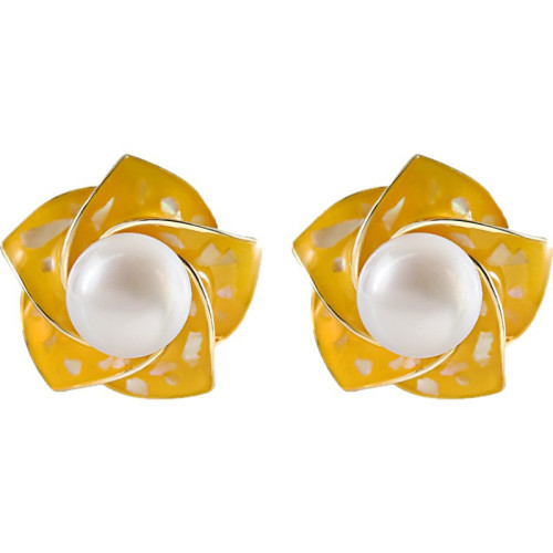 甜美花朵珍珠氣質耳環2025新款清新優雅耳釘925銀針時尚網紅耳飾 甜美花朵珍珠氣質耳環2025新款清新優雅耳釘925銀針時尚網紅耳飾