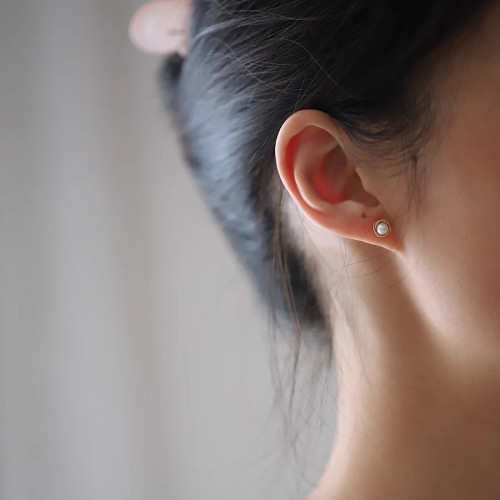 925純銀鍍14K金耳釘人造珍珠點線包邊精緻文藝復古日常溫柔耳飾女 925純銀鍍14K金耳釘人造珍珠點線包邊精緻文藝復古日常溫柔耳飾女