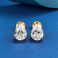卓之凡珠寶歐美款925銀時尚經典2克拉水滴耳釘日常百搭
