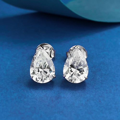 卓之凡珠寶歐美款925銀時尚經典2克拉水滴耳釘日常百搭 卓之凡珠寶歐美款925銀時尚經典2克拉水滴耳釘日常百搭