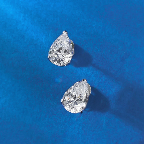 卓之凡珠寶歐美款925銀時尚經典2克拉水滴耳釘日常百搭 卓之凡珠寶歐美款925銀時尚經典2克拉水滴耳釘日常百搭