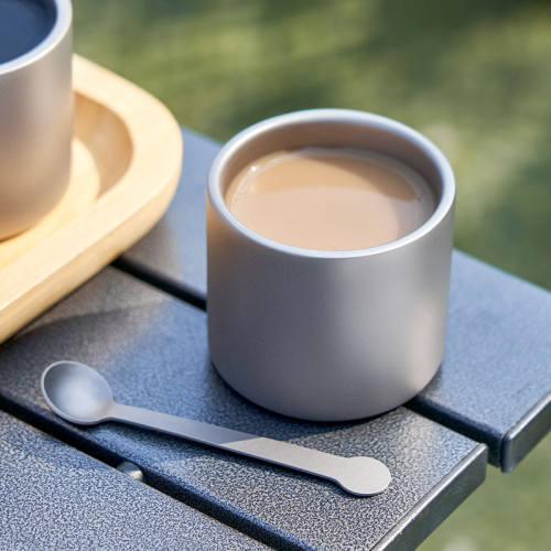 純鈦杯子戶外可攜式茶杯主人杯酒杯露營鈦水杯隔熱雙層防燙咖啡杯