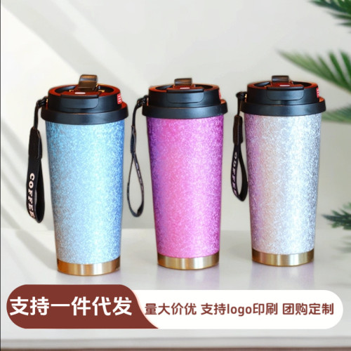 輕奢高顔值鈦杯覆鈦雙層真空保溫杯家用辦公咖啡杯高級禮品商務杯