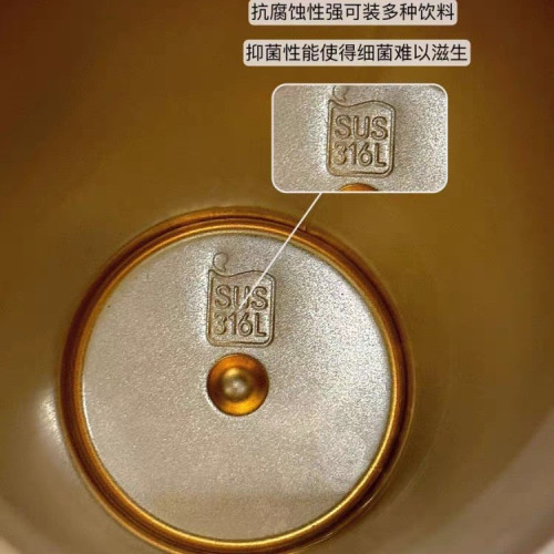 輕奢高顔值鈦杯覆鈦雙層真空保溫杯家用辦公咖啡杯高級禮品商務杯