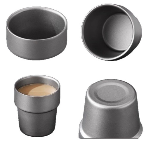 戶外露營水杯雙層隔熱防燙家用鈦茶杯主人杯咖啡杯辦公鈦杯子